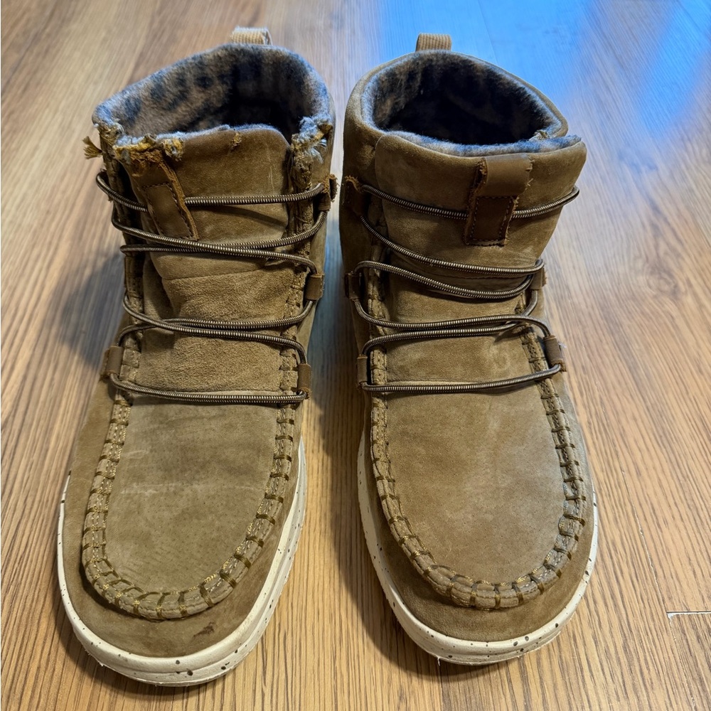 Brown Suede Hey Dude Ankle Boots. Size 8 women’s.